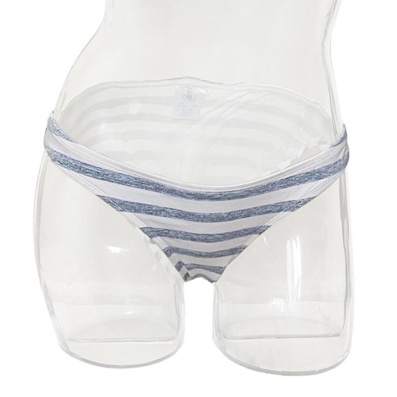 EUC Ivory/Grey Striped Bikini Swim Bottom - Womens Size XS - Body Glove Swimwear - Picture 1 of 3